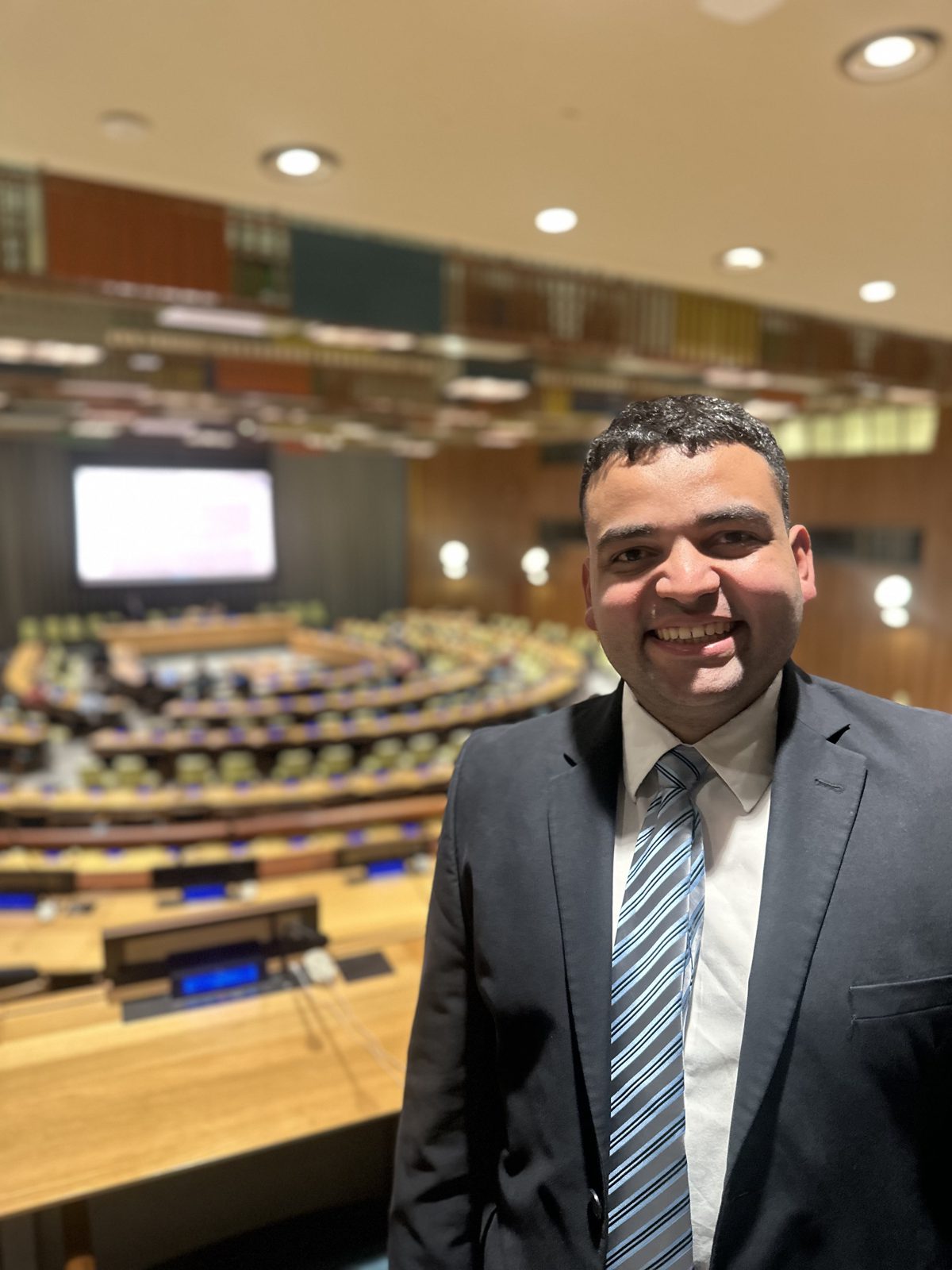 Rodrigo at a United Nations council chamber